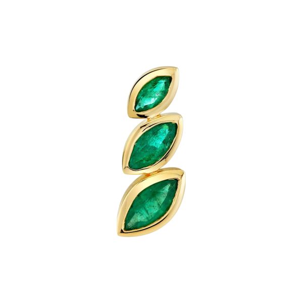 EMERALD STACKED MARQUISE EAR STUD