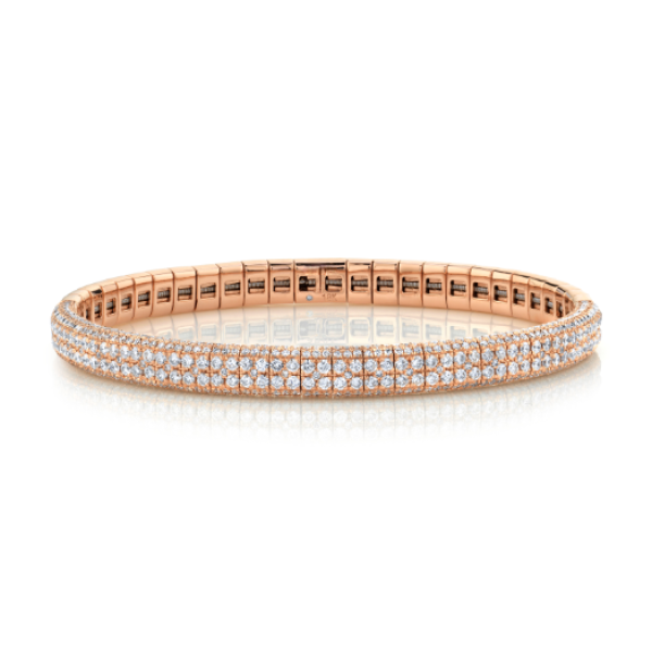 DIAMOND DOUBLE ROW PAVE STRETCH BRACELET