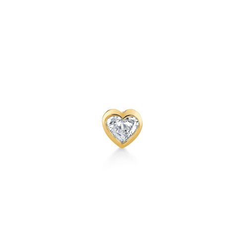 SINGLE DIAMOND BEZEL BABY HEART STUD