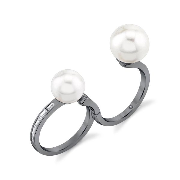 PEARL & DIAMOND BAGUETTE 2 IN 1 RING