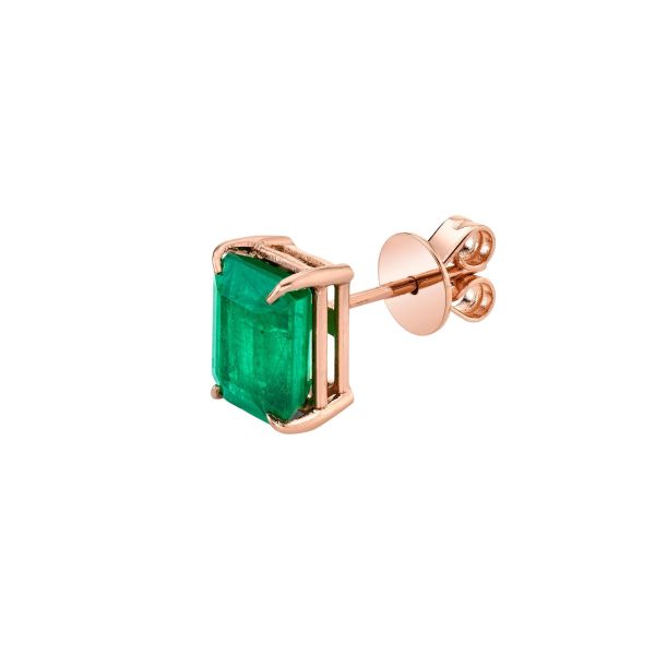 SINGLE EMERALD STUD, 3cts