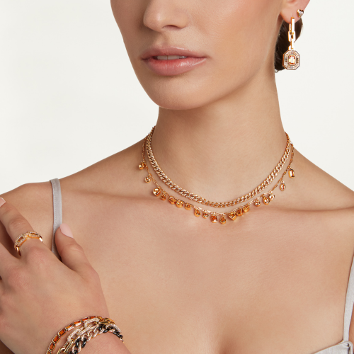 YELLOW SAPPHIRE & CITRINE BEZEL MIXED DROP NECKLACE