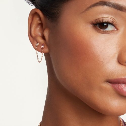 READY TO SHIP PINK SAPPHIRE & DIAMOND DUO CHAIN LINK STUD