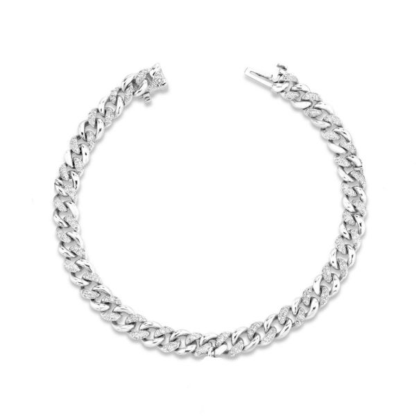 DIAMOND ALTERNATING PAVE MINI LINK BRACELET