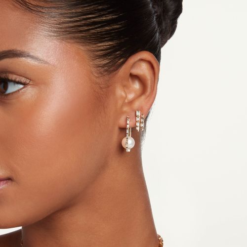 CAGED PEARL & DIAMOND DROP EARRINGS