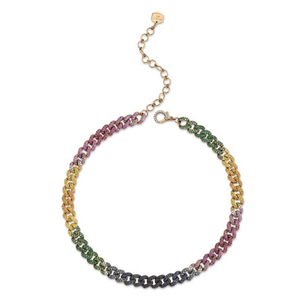 RAINBOW MEDIUM PAVE LINK NECKLACE