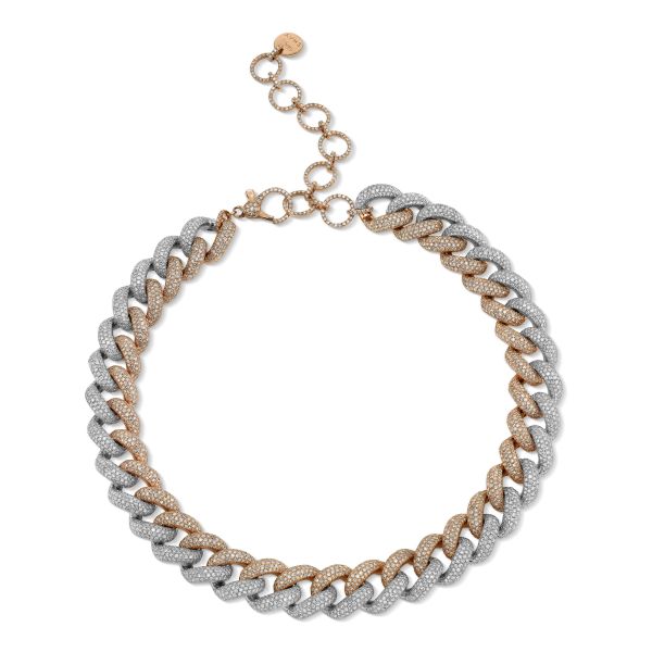 DIAMOND TWO-TONE JUMBO PAVE LINK NECKLACE