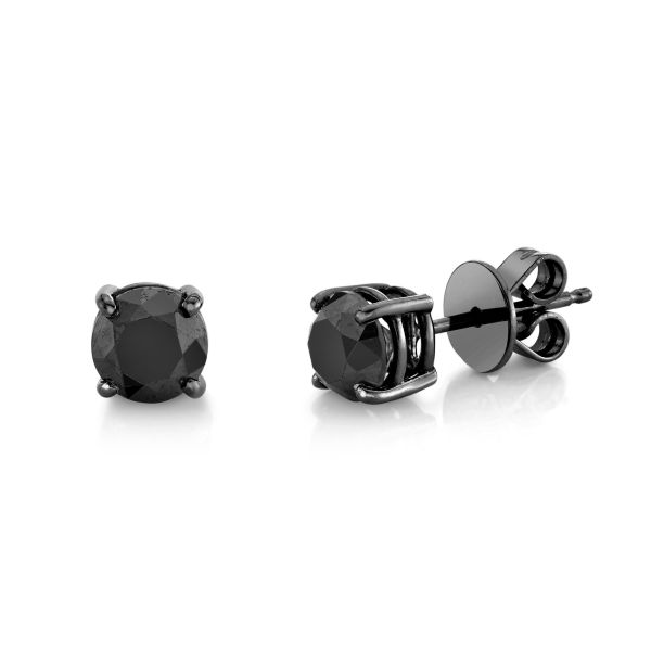 BLACK DIAMOND ROUND STUDS