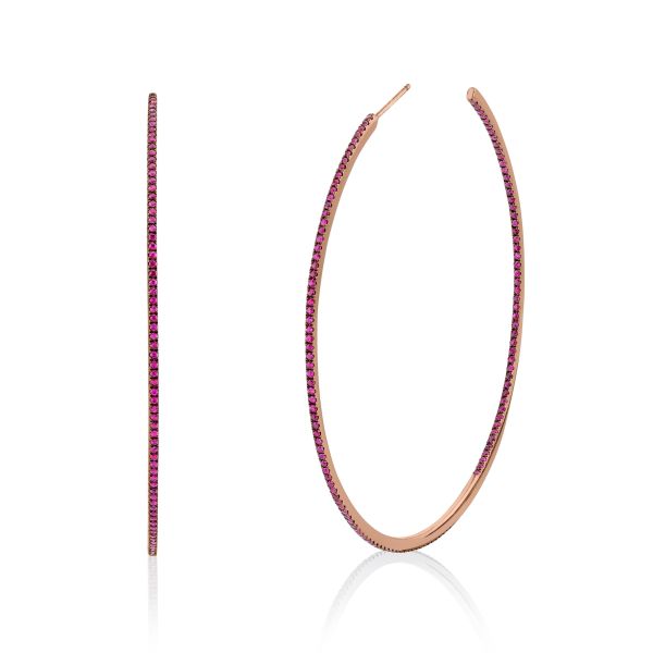 RUBY PAVE XL HOOPS