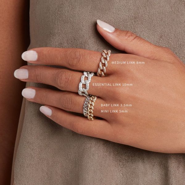 DIAMOND PARTIAL BAGUETTE ESSENTIAL LINK RING