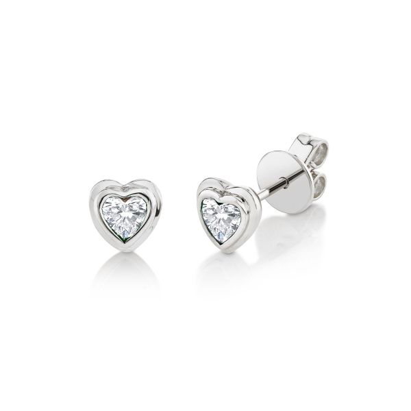 MINI ME DIAMOND BEZEL HEART STUDS