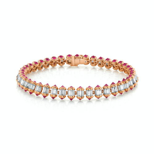DIAMOND & RUBY RIPPLE BRACELET
