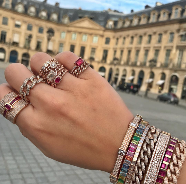 RUBY RECTANGLE BABY LINK RING