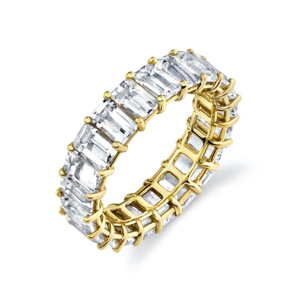 WHITE TOPAZ ETERNITY BAND
