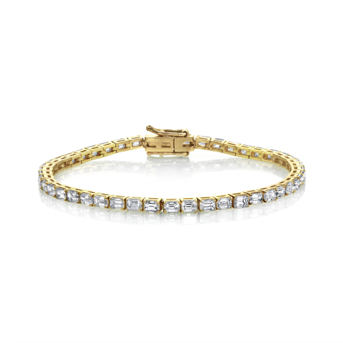 DIAMOND EMERALD CUT TENNIS BRACELET, 7cts