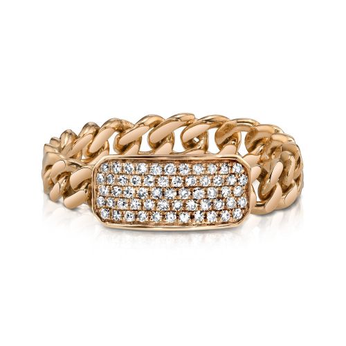 DIAMOND PAVE ID BABY LINK RING