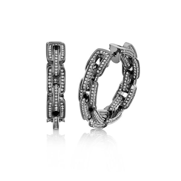 DIAMOND DECO LINK HOOPS