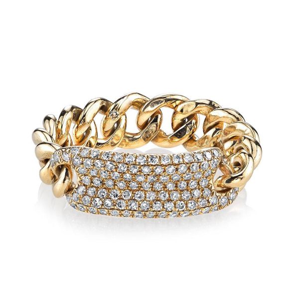 DIAMOND PAVE ID MINI LINK RING