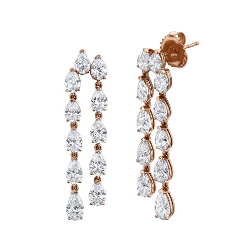 READY TO SHIP DIAMOND TEARDROP CHANDELIER EARRINGS