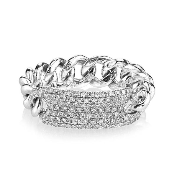 DIAMOND PAVE ID MINI LINK RING