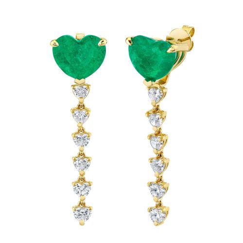 READY TO SHIP EMERALD & DIAMOND HEART EAR JACKETS