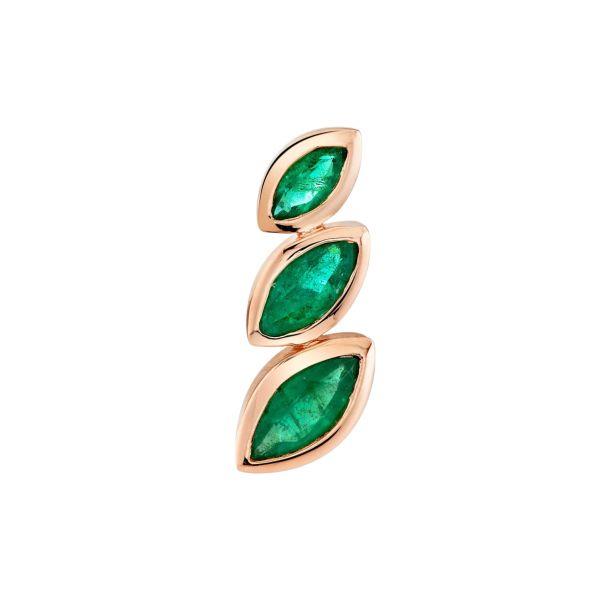 EMERALD STACKED MARQUISE EAR STUD