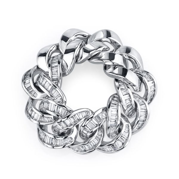 DIAMOND PARTIAL BAGUETTE ESSENTIAL LINK RING