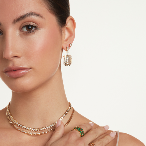 WHITE TOPAZ DIAMOND BAGUETTE PORTRAIT EARRINGS