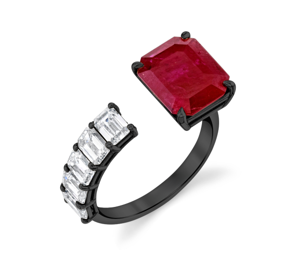 FLOATING RUBY & DIAMOND RING