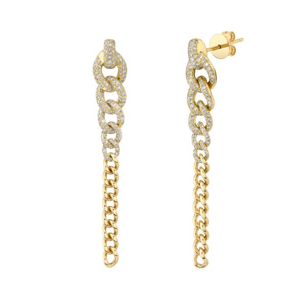 READY TO SHIP DIAMOND 2 IN 1 GRADUAL PAVE DROP EARRINGS