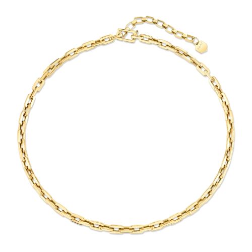 SOLID GOLD MINI DECO LINK NECKLACE