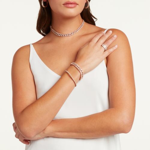 DIAMOND PAVE GEO LINK BRACELET