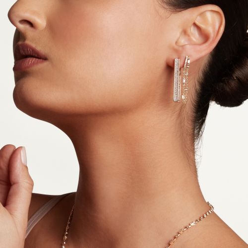 DIAMOND PAVE ELONGATED DECO LINK EARRINGS