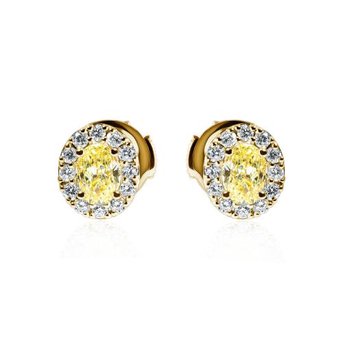 Yellow & White Diamond Earrings Sol