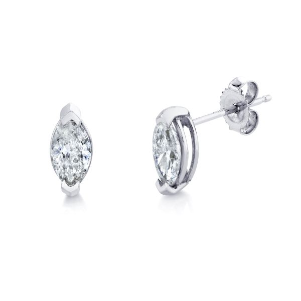DIAMOND SMALL MARQUISE STUDS