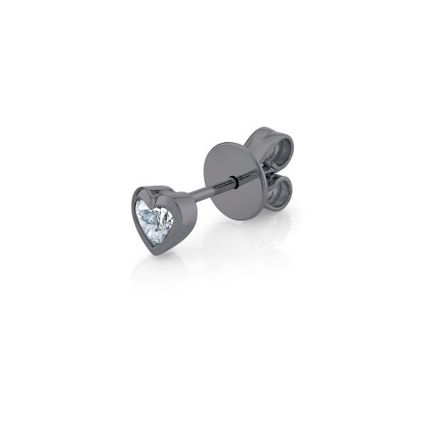 SINGLE DIAMOND BEZEL BABY HEART STUD