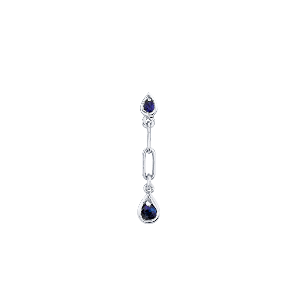 SINGLE BLUE SAPPHIRE DANGLE DROP STUD