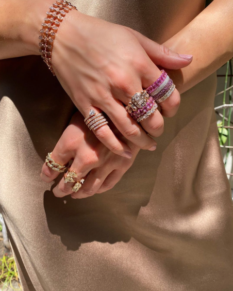 SMALL EMERALD CUT ETERNITY BAND, 3cts