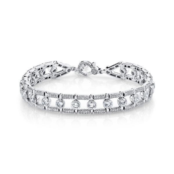 DIAMOND BEZEL RAIL LINK BRACELET