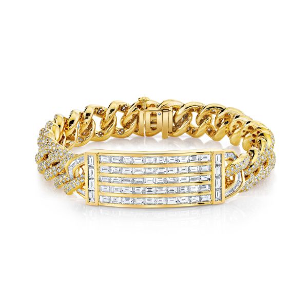 DIAMOND FULL PAVE ESSENTIAL BAGUETTE ID BRACELET