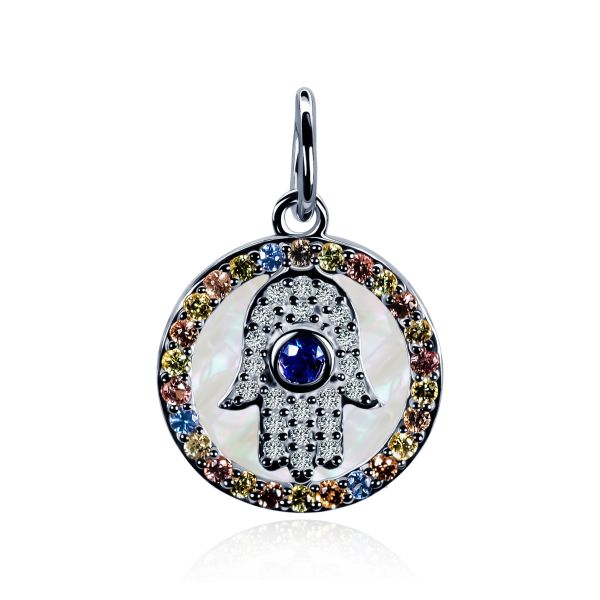 Sapphire & Diamond Pendant Hamsa