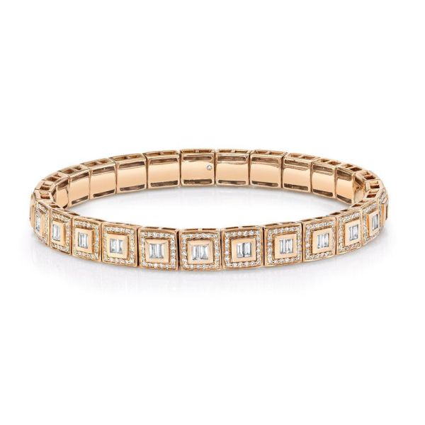 DIAMOND BAGUETTE SQUARE STRETCH BRACELET