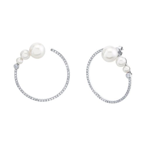 SHOOTING PEARL & DIAMOND HOOPS