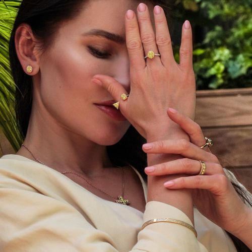 Yellow & White Diamond Earrings Sol