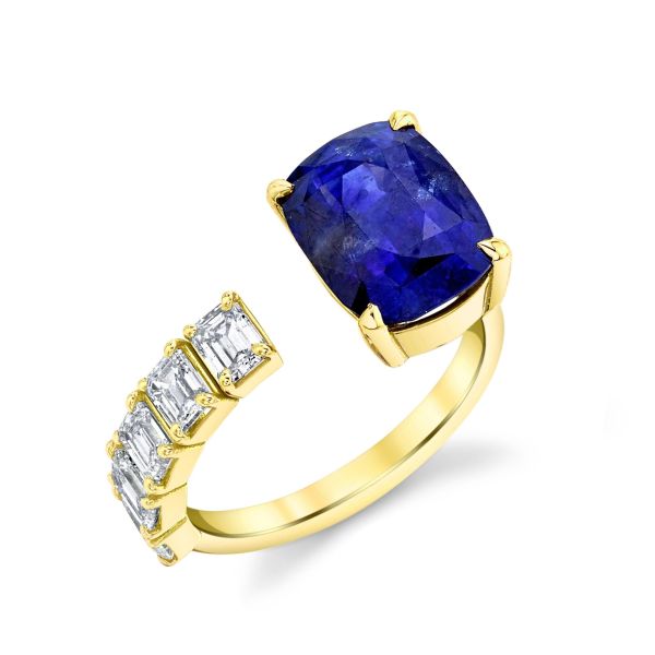 FLOATING BLUE SAPPHIRE & DIAMOND RING