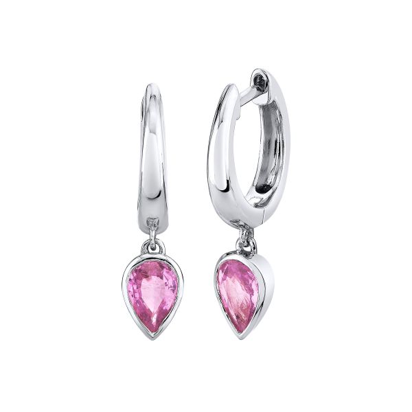 PINK SAPPHIRE PEAR DROP HUGGIES