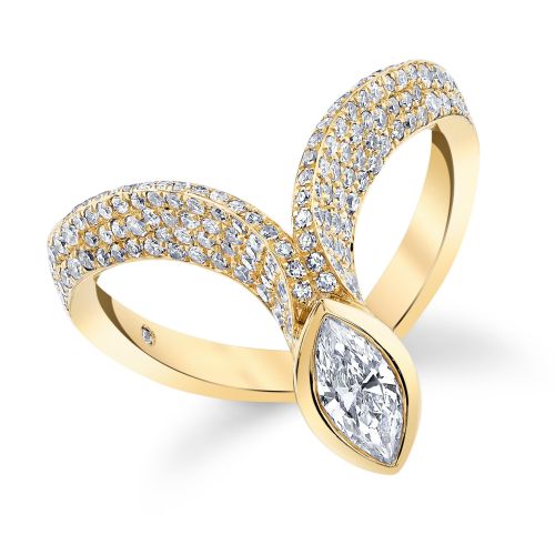 DIAMOND WINGED MARQUISE RING