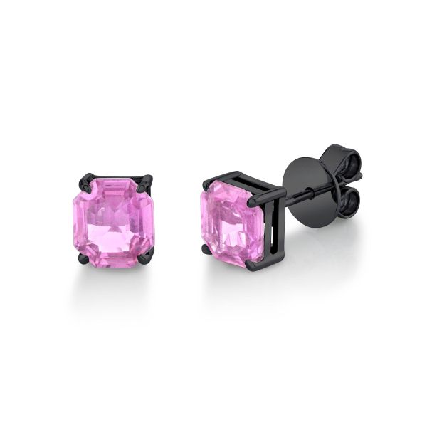 PINK SAPPHIRE ASSCHER CUT STUDS