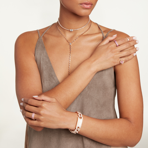 PINK SAPPHIRE HEART ETERNITY BAND