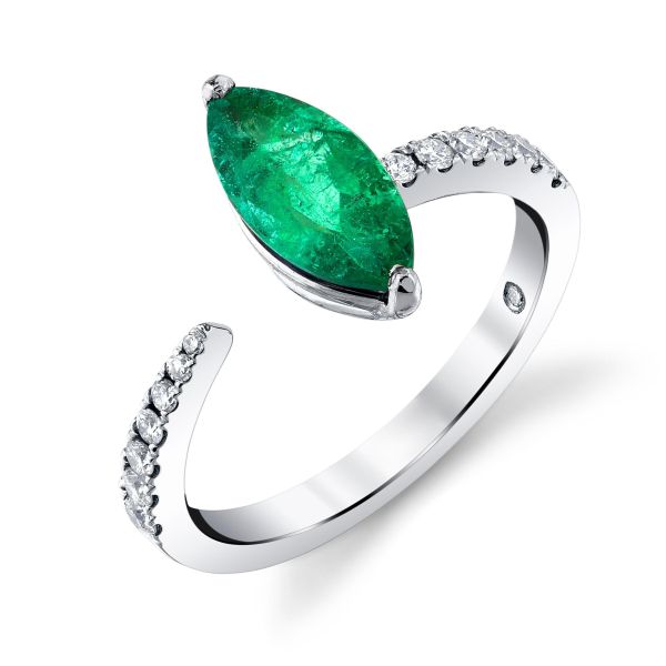 EMERALD MARQUISE FLOATING RING